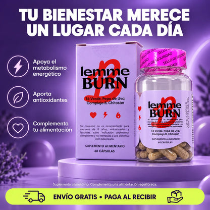 Lemme Burn | Apoyo nutricional · Antioxidantes · Cápsulas prácticas